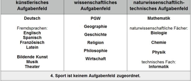 Hinweise zur Organisation der Studienstufe